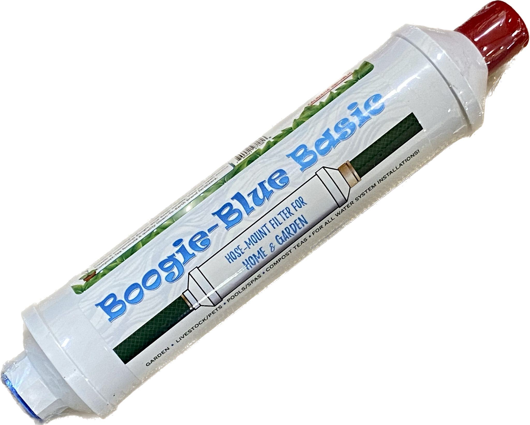 garden hose filter removes chlorine chloramines vocs & pesticides herbicides Boogie Blue Basic Filter