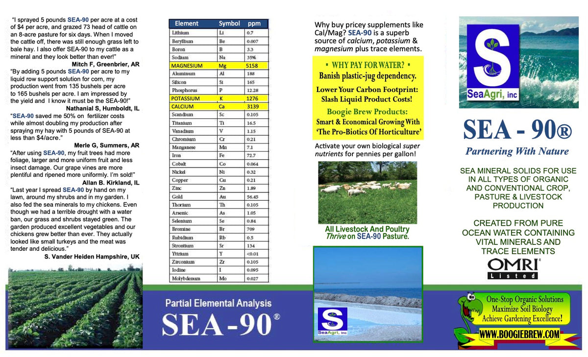 SEA-90 Sea Mineral, 4LB, by Boogie Brew, Organic Garden Crop Fertilize ...