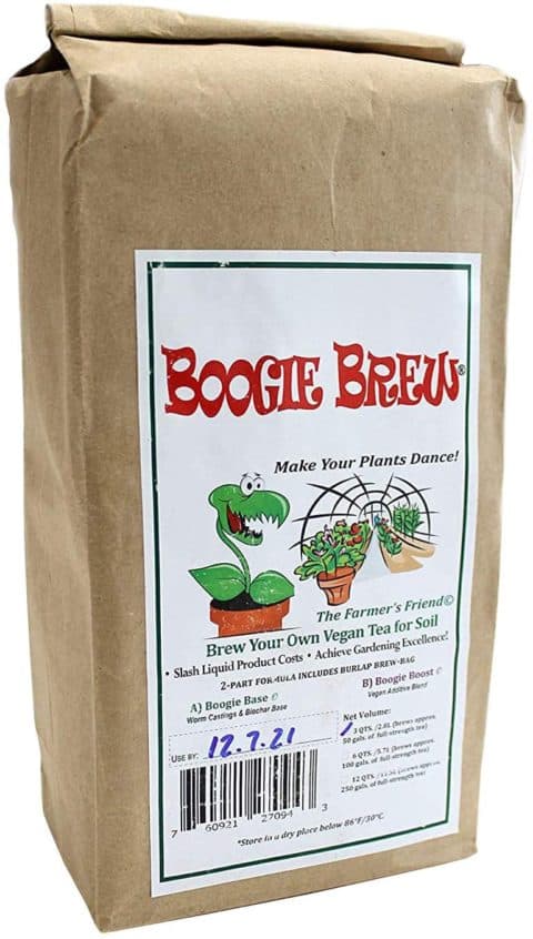 tea bags plant fertilizer Boogie Brew 16 lb Heavy Harvest Compost Tea Fertilizer 2-Part, Makes 280 Gallons