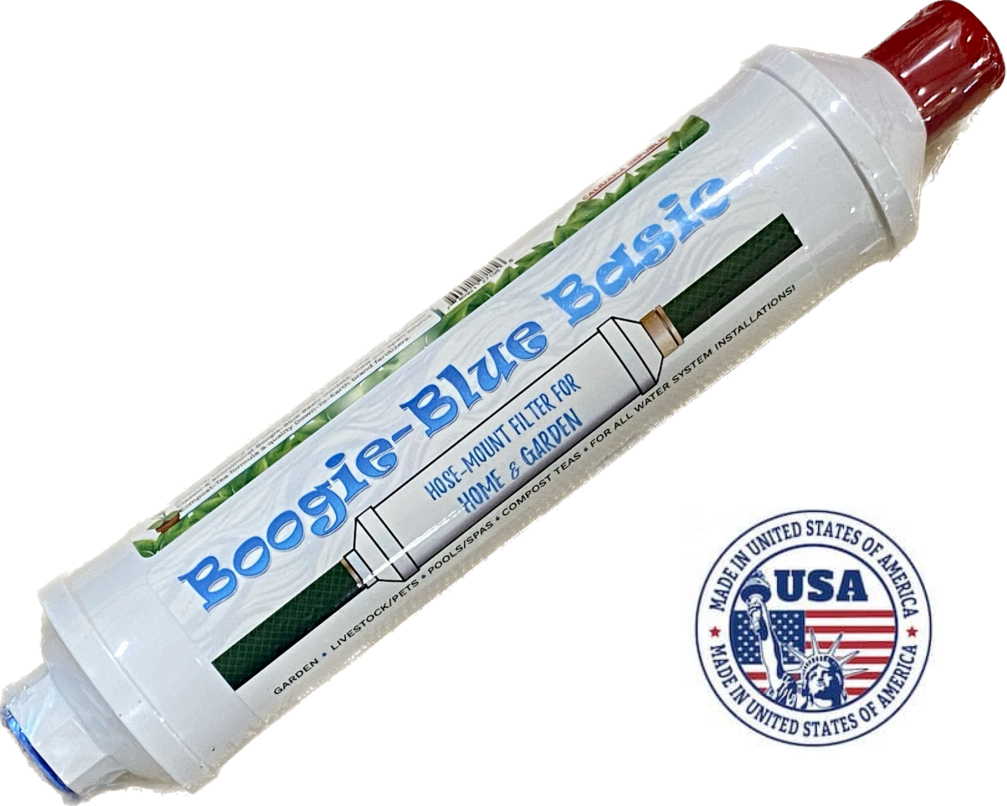 Boogie Blue Plus Garden Hose Water Filter | Removes Chlorine & Chemicals For Plants, RV & Outdoor Use